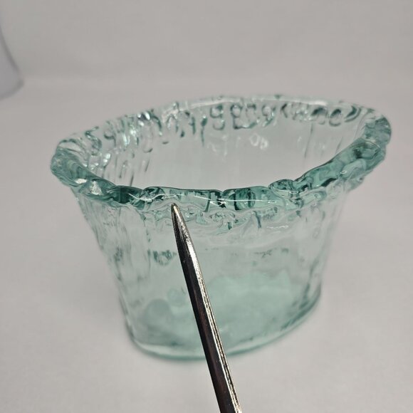 Handcrafted Textured Recycled Glass Vase Clear Green - Picture 6 of 9
